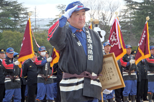 松山市消防団長表彰_一色　正己